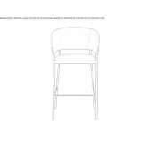 High leather stool with armrests Sikeston