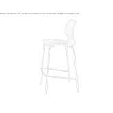 High bar stool made of polypropylene Ossana