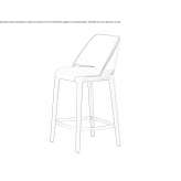 High leather stool with footrest Buique