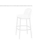 High fabric stool with footrest Douvrin