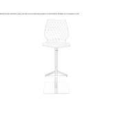 Swivel plastic bar stool with footrest Ossana