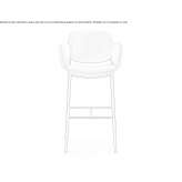 High fabric stool with armrests Briennon
