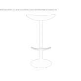 High stool made of steel and polypropylene with footrest Soleuvre
