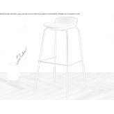 High polypropylene stool and steel base Abrego