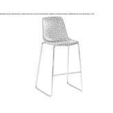 A stool with a sleigh base, stackable and with a backrest Elvanli
