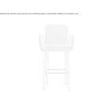 Fabric stool with armrests and backrest Austell