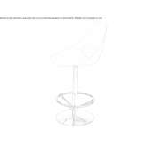 Technopolymer stool with backrest Cholula
