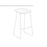 High upholstered stool Mairano