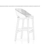 Stool with backrest and footrest Magadino