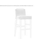 Upholstered solid wood stool with backrest and footrest Teesdorf
