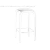 Tall rattan stool with integrated cushion Anduze