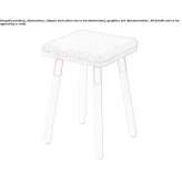 Low stool with integrated cushion Authie