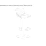 High stool in leather and metal with footrest Ispir