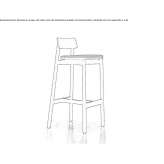 Bar stool with integrated cushion Solotcha