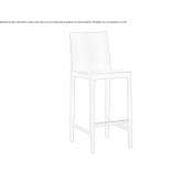 Wooden stool with backrest Begaar