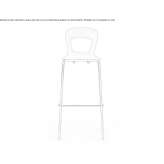Stool made of high-quality technopolymer with footrest Chirpar