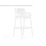 High stool upholstered in fabric with armrests Natoye