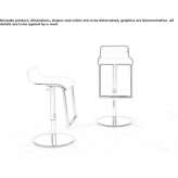 Upholstered leather stool with footrest Carnate