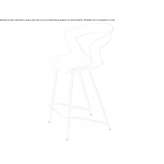 Technopolymer stool with backrest Cosby