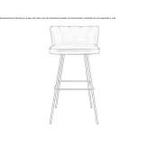 Upholstered bar stool with footrest Smoegen