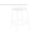 Low stool made of metal and Lloyd loom with footrest Brovst