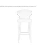 Fabric stool with backrest and footrest Moho
