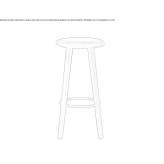 High stool made of solid wood Wiehe