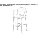 High leather stool Briennon