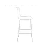 High plastic stool with backrest Meilen