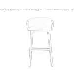 High stool with backrest Durbuy
