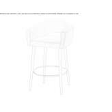 Fabric upholstered stool with armrests and backrest Golconda