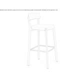Polypropylene and wood bar stool with backrest Penalver