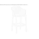 High stool with armrests and backrest Edremit