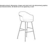 High polypropylene stool with footrest Naarden
