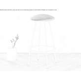 High fabric stool with footrest Terrazzo