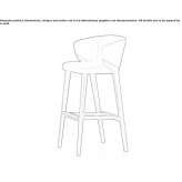 High fabric stool with footrest Sume