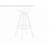 A high stool made of polypropylene, supported on trestles Soleuvre