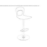Upholstered stool with height adjustment and footrest Chirpar