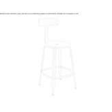 High metal stool with backrest Sadu
