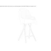 High stool upholstered in leather Starse