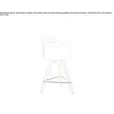Upholstered stool with footrest Lurano