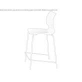 Polypropylene stool with backrest Ossana