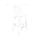 Wooden stool with footrest Ossana