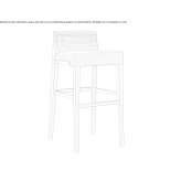 Solid wood and fabric stool with stove Babyn