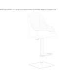 Upholstered leather stool with gas lift Tafetan