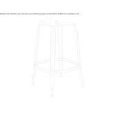 High metal stool with footrest Sadu