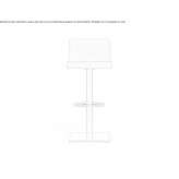 Fabric stool with backrest and footrest Austell