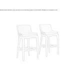Fabric bar stool with backrest Vytegra