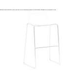 High stool with polypropylene base and footrest Verzej