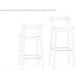High birch stool with footrest Distroff